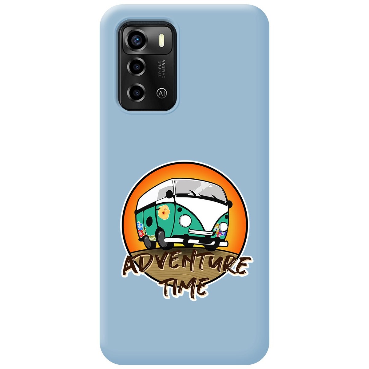 Funda Silicona Líquida Azul para ZTE Blade A72 diseño Adventure Time Dibujos