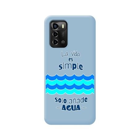 Funda Silicona Líquida Azul para ZTE Blade A72 diseño Agua Dibujos