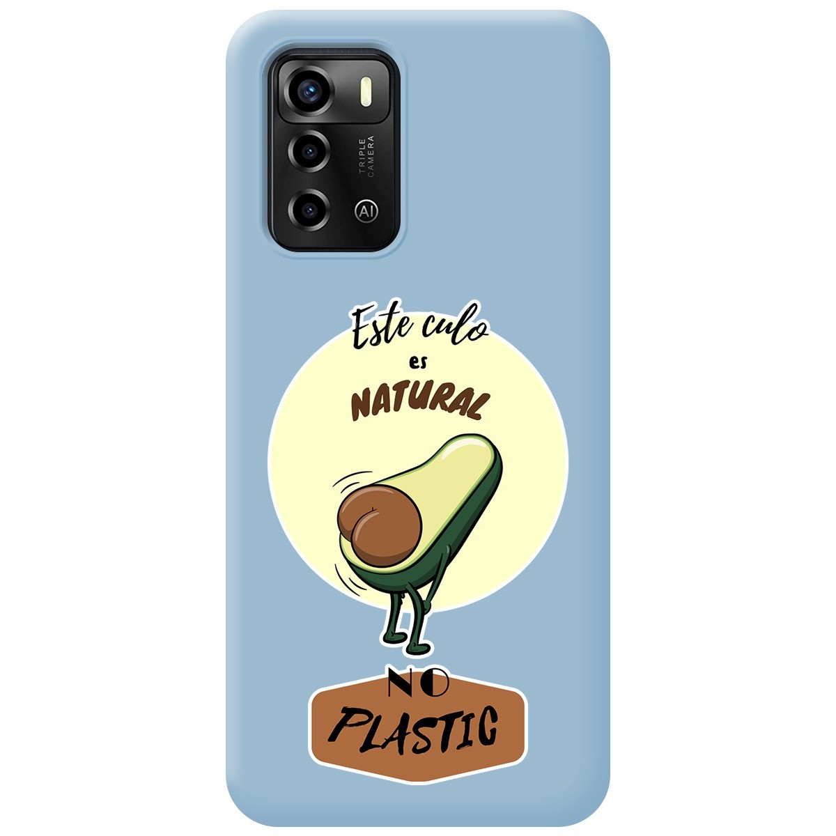 Funda Silicona Líquida Azul para ZTE Blade A72 diseño Culo Natural Dibujos