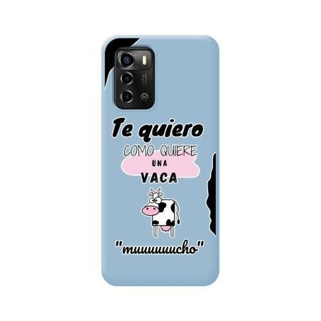 Funda Silicona Líquida Azul para ZTE Blade A72 diseño Vaca Dibujos