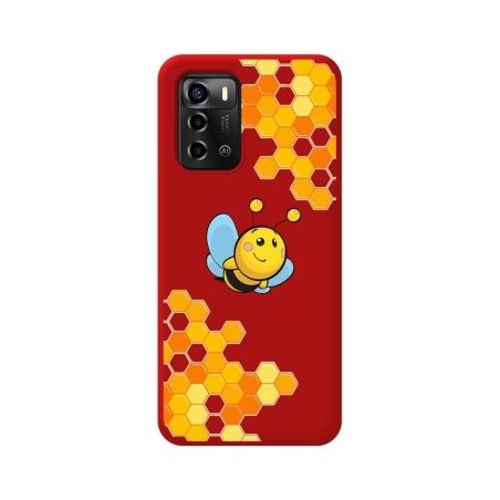 Funda Silicona Líquida Roja para ZTE Blade A72 diseño Abeja Dibujos