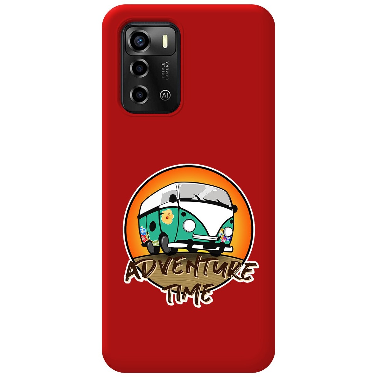 Funda Silicona Líquida Roja para ZTE Blade A72 diseño Adventure Time Dibujos