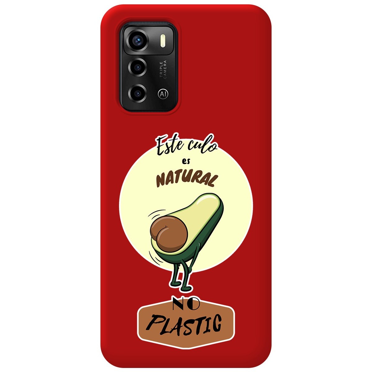 Funda Silicona Líquida Roja para ZTE Blade A72 diseño Culo Natural Dibujos