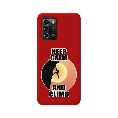 Funda Silicona Líquida Roja para ZTE Blade A72 diseño Hombre Escalada Dibujos
