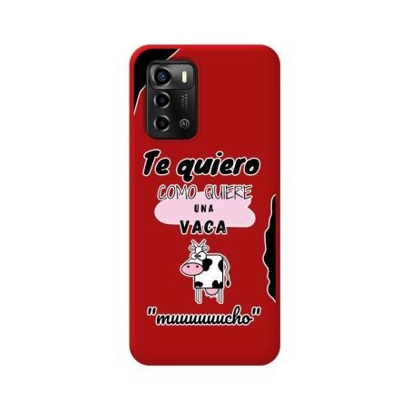 Funda Silicona Líquida Roja para ZTE Blade A72 diseño Vaca Dibujos