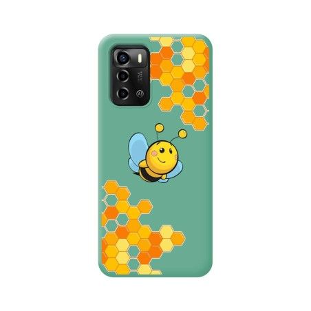 Funda Silicona Líquida Verde para ZTE Blade A72 diseño Abeja Dibujos