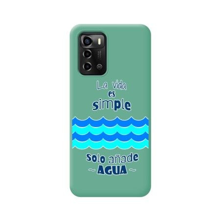 Funda Silicona Líquida Verde para ZTE Blade A72 diseño Agua Dibujos