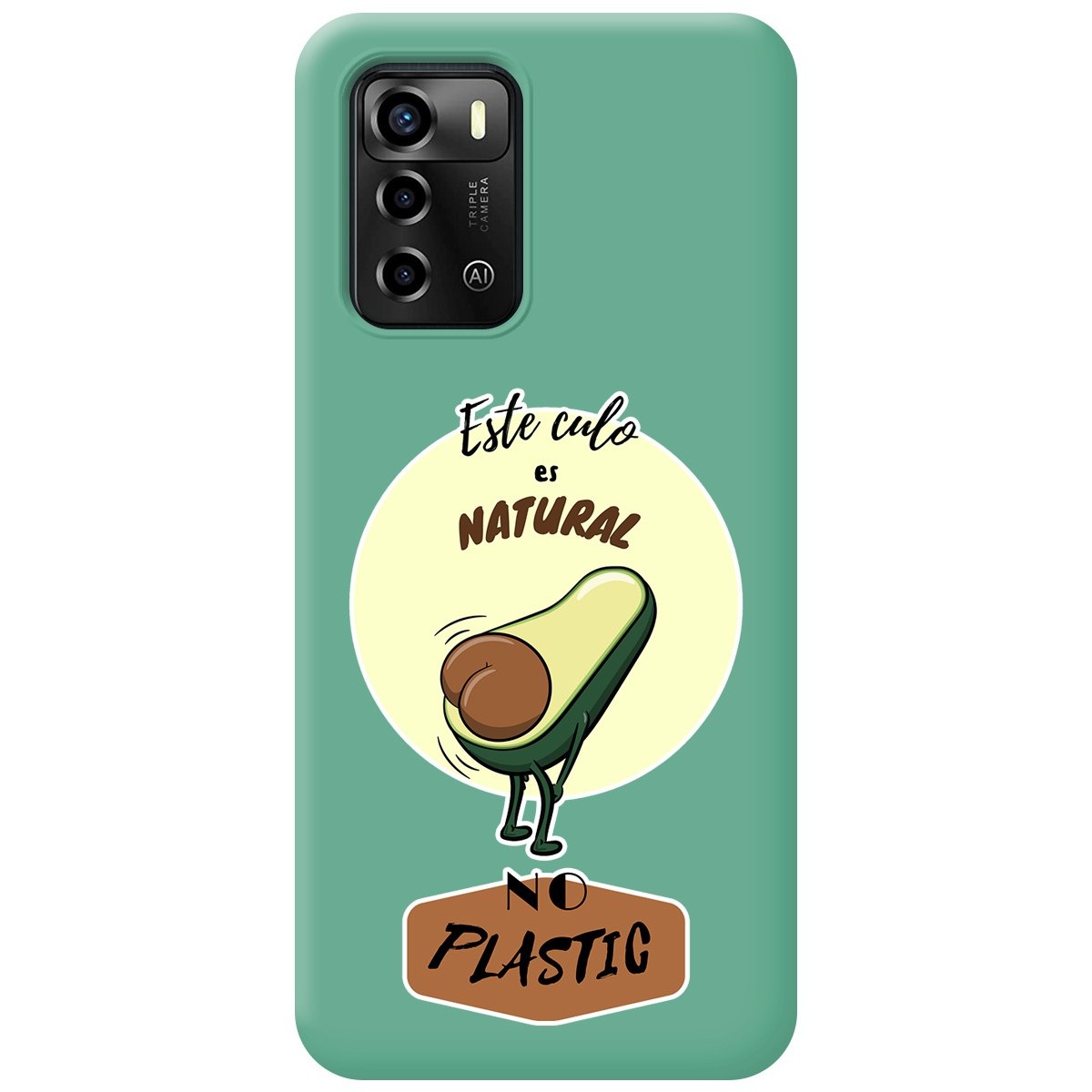 Funda Silicona Líquida Verde para ZTE Blade A72 diseño Culo Natural Dibujos