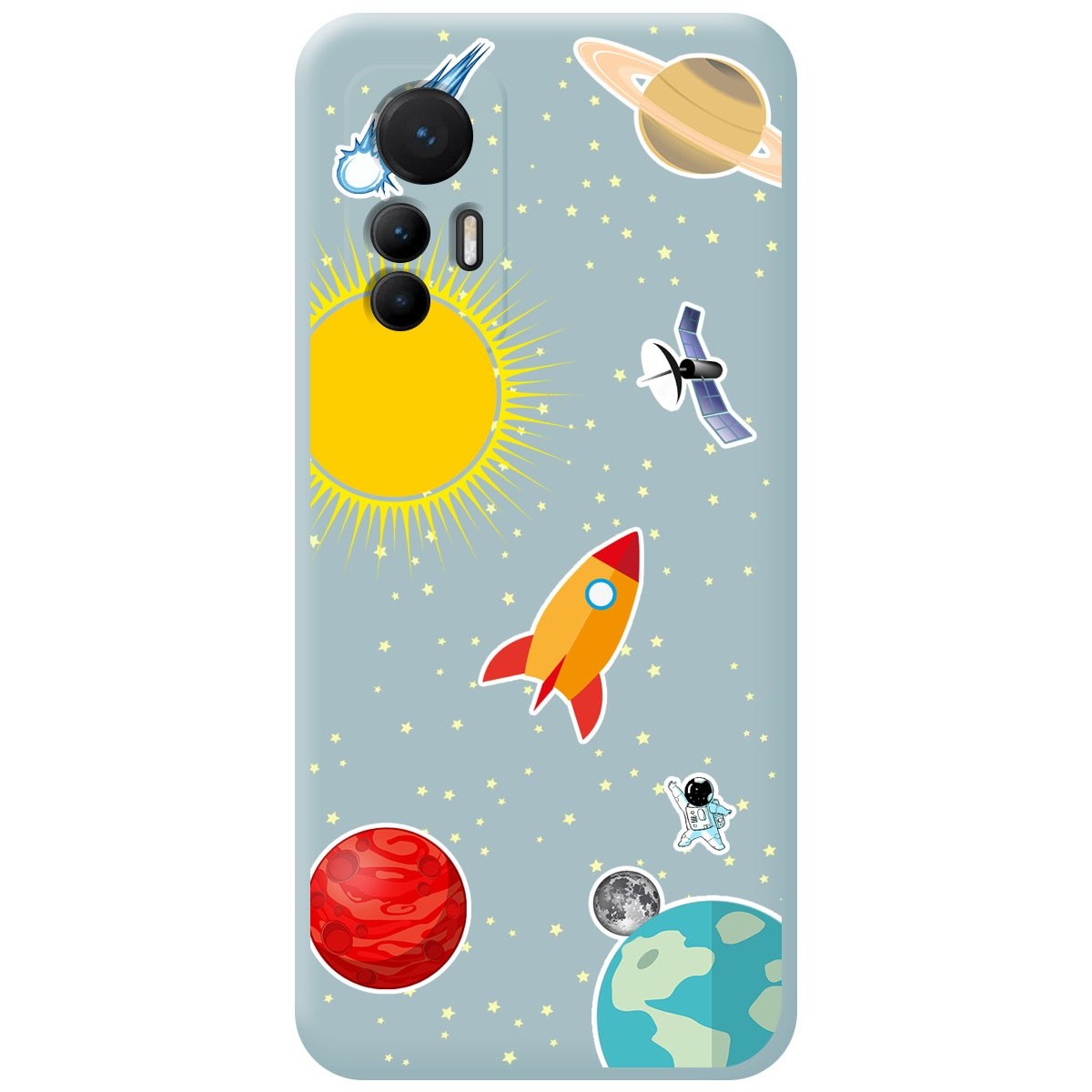 Funda Silicona Líquida Azul para Xiaomi 12 Lite 5G diseño Espacio Dibujos