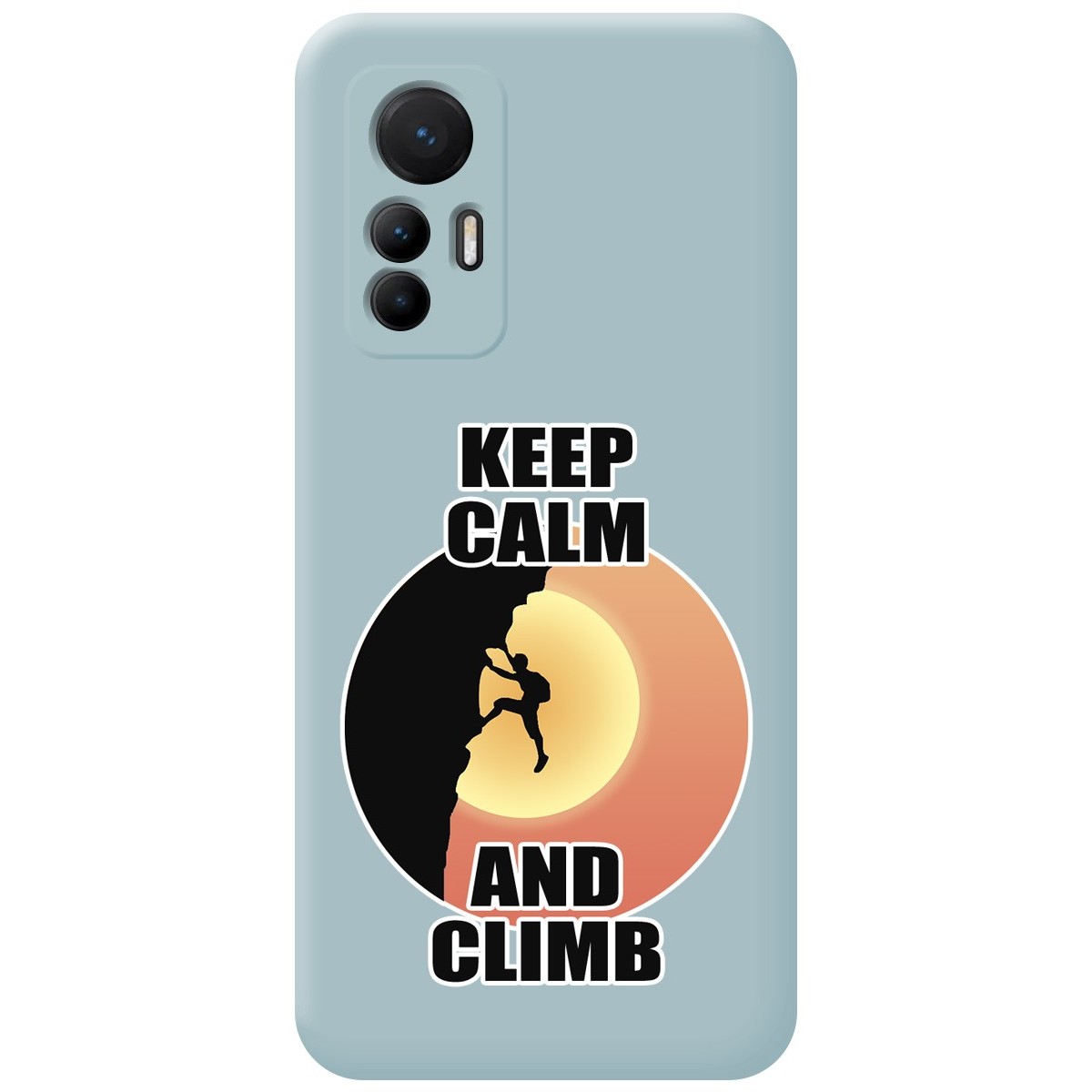 Funda Silicona Líquida Azul para Xiaomi 12 Lite 5G diseño Hombre Escalada Dibujos