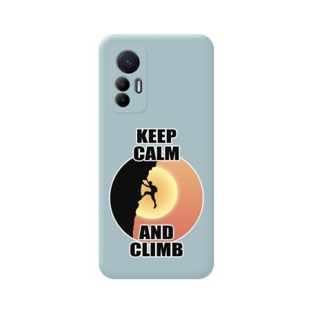 Funda Silicona Líquida Azul para Xiaomi 12 Lite 5G diseño Hombre Escalada Dibujos