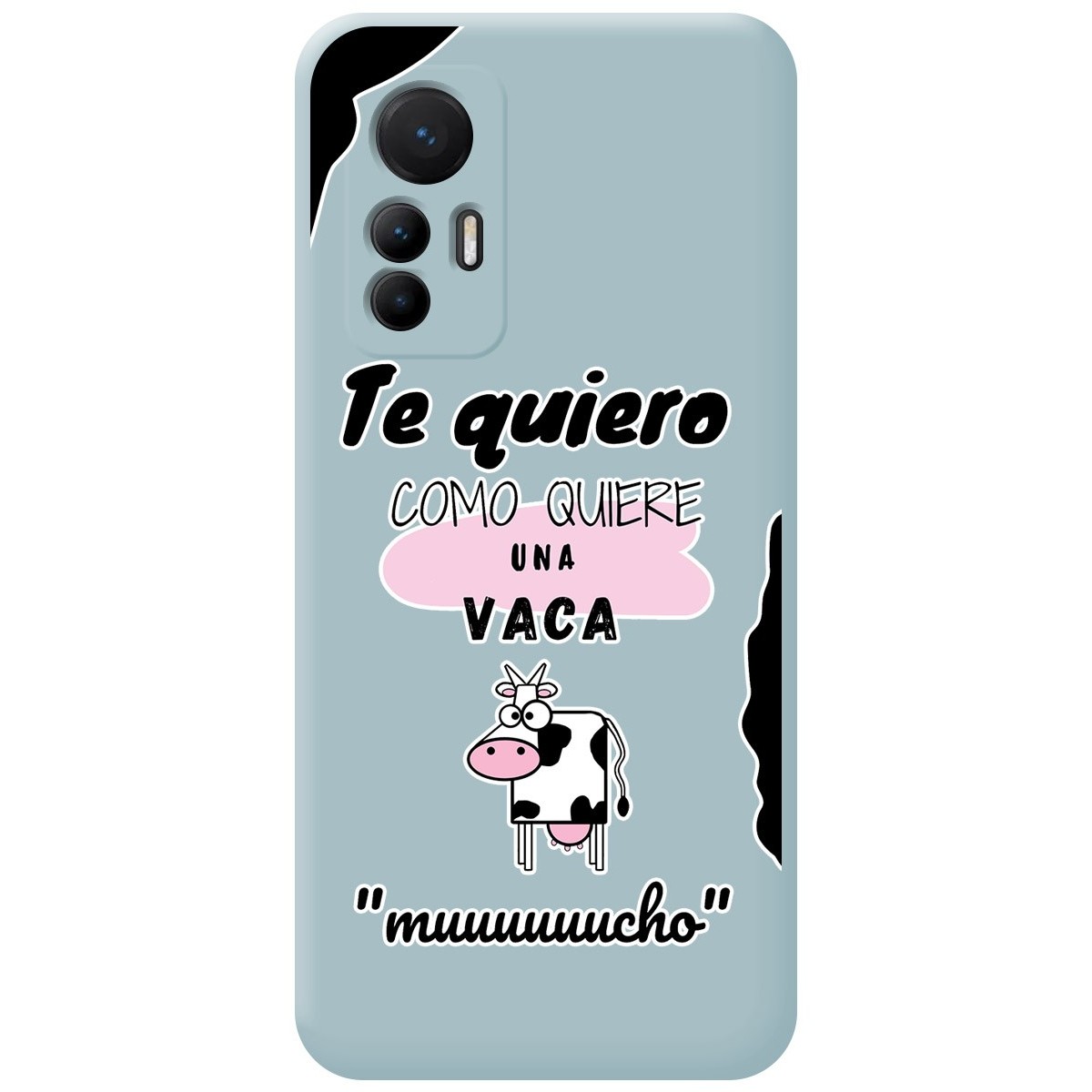 Funda Silicona Líquida Azul para Xiaomi 12 Lite 5G diseño Vaca Dibujos