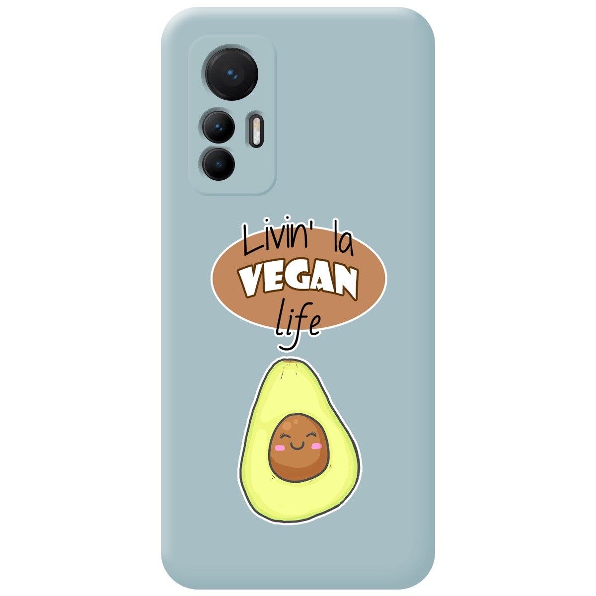 Funda Silicona Líquida Azul para Xiaomi 12 Lite 5G diseño Vegan Life Dibujos
