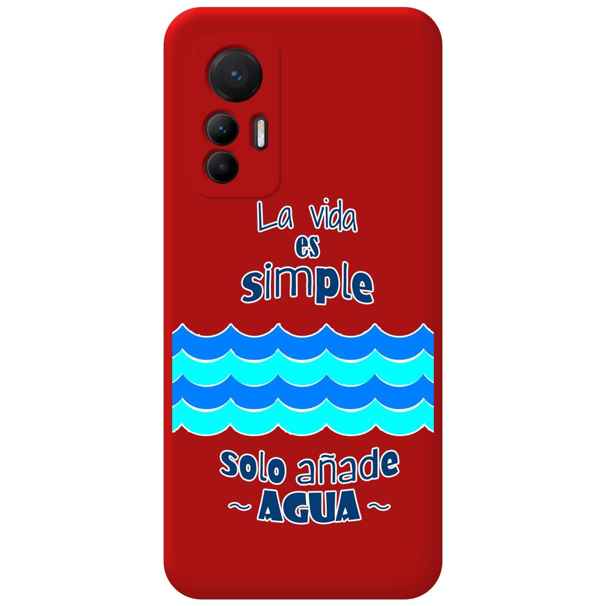 Funda Silicona Líquida Roja para Xiaomi 12 Lite 5G diseño Agua Dibujos