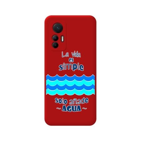 Funda Silicona Líquida Roja para Xiaomi 12 Lite 5G diseño Agua Dibujos