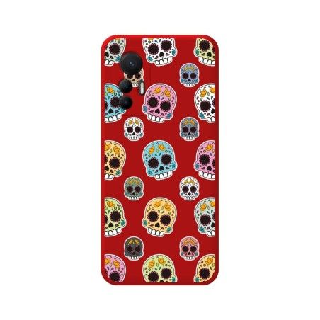 Funda Silicona Líquida Roja para Xiaomi 12 Lite 5G diseño Catrina Dibujos