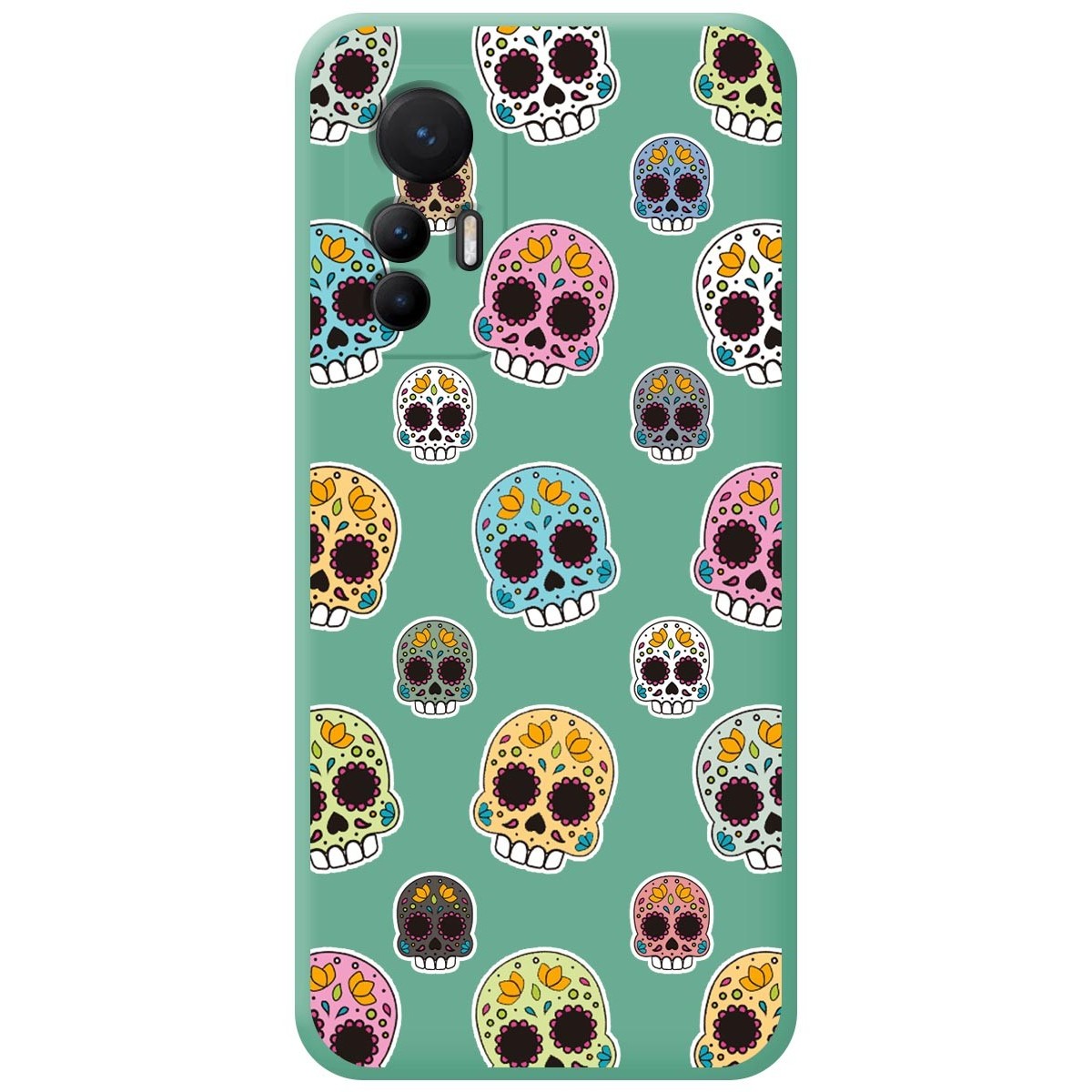 Funda Silicona Líquida Verde para Xiaomi 12 Lite 5G diseño Catrina Dibujos
