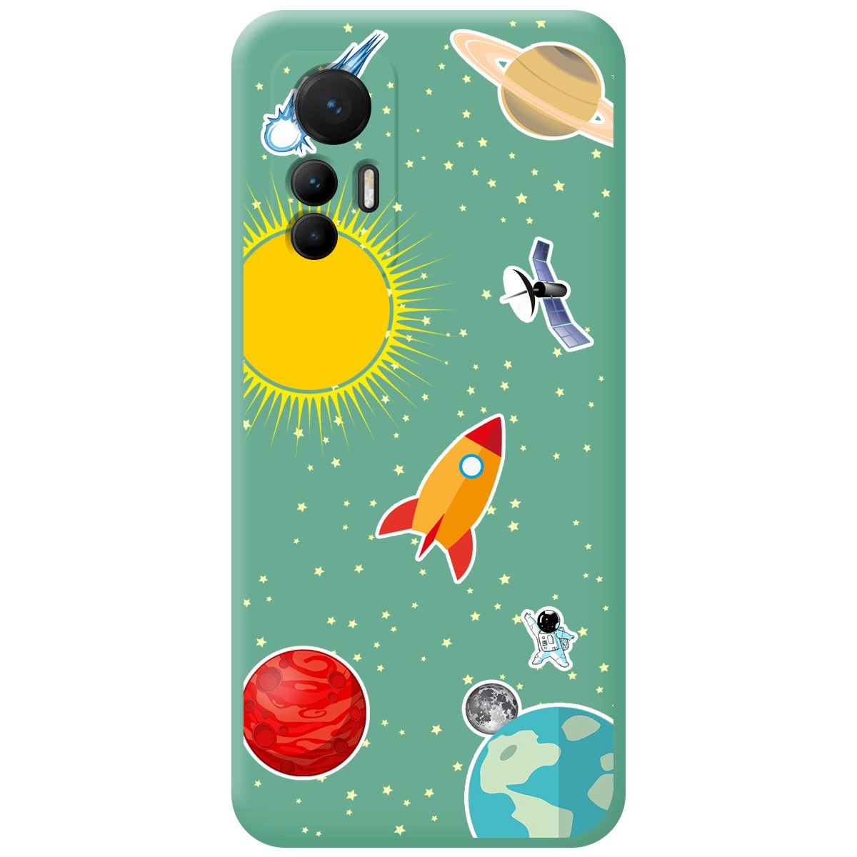 Funda Silicona Líquida Verde para Xiaomi 12 Lite 5G diseño Espacio Dibujos