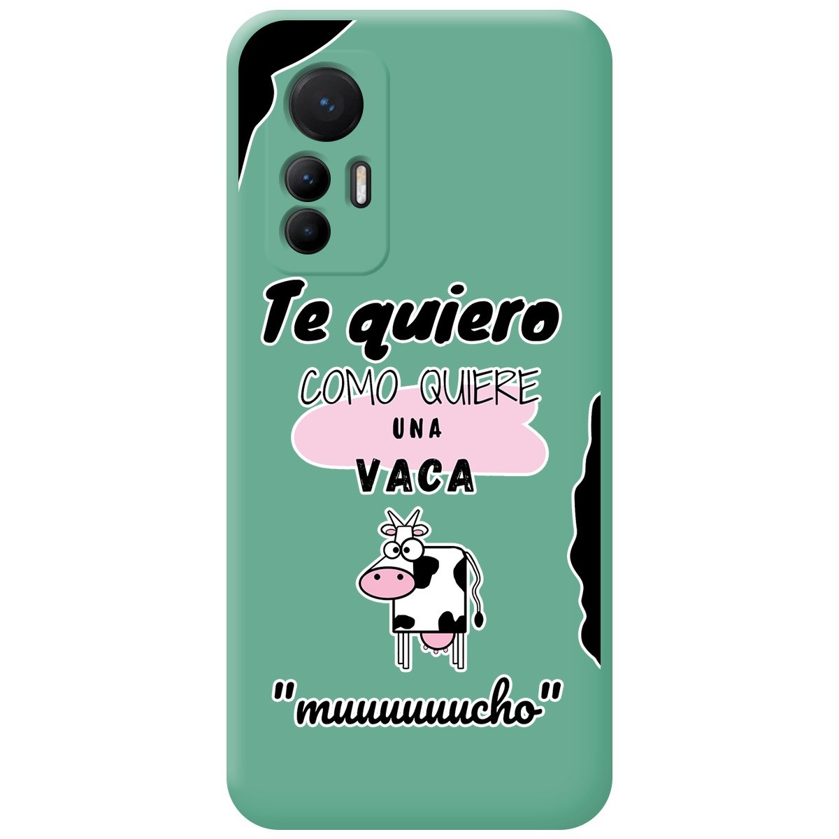 Funda Silicona Líquida Verde para Xiaomi 12 Lite 5G diseño Vaca Dibujos