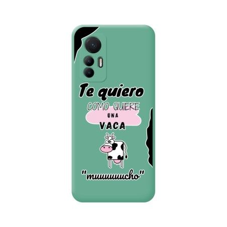 Funda Silicona Líquida Verde para Xiaomi 12 Lite 5G diseño Vaca Dibujos