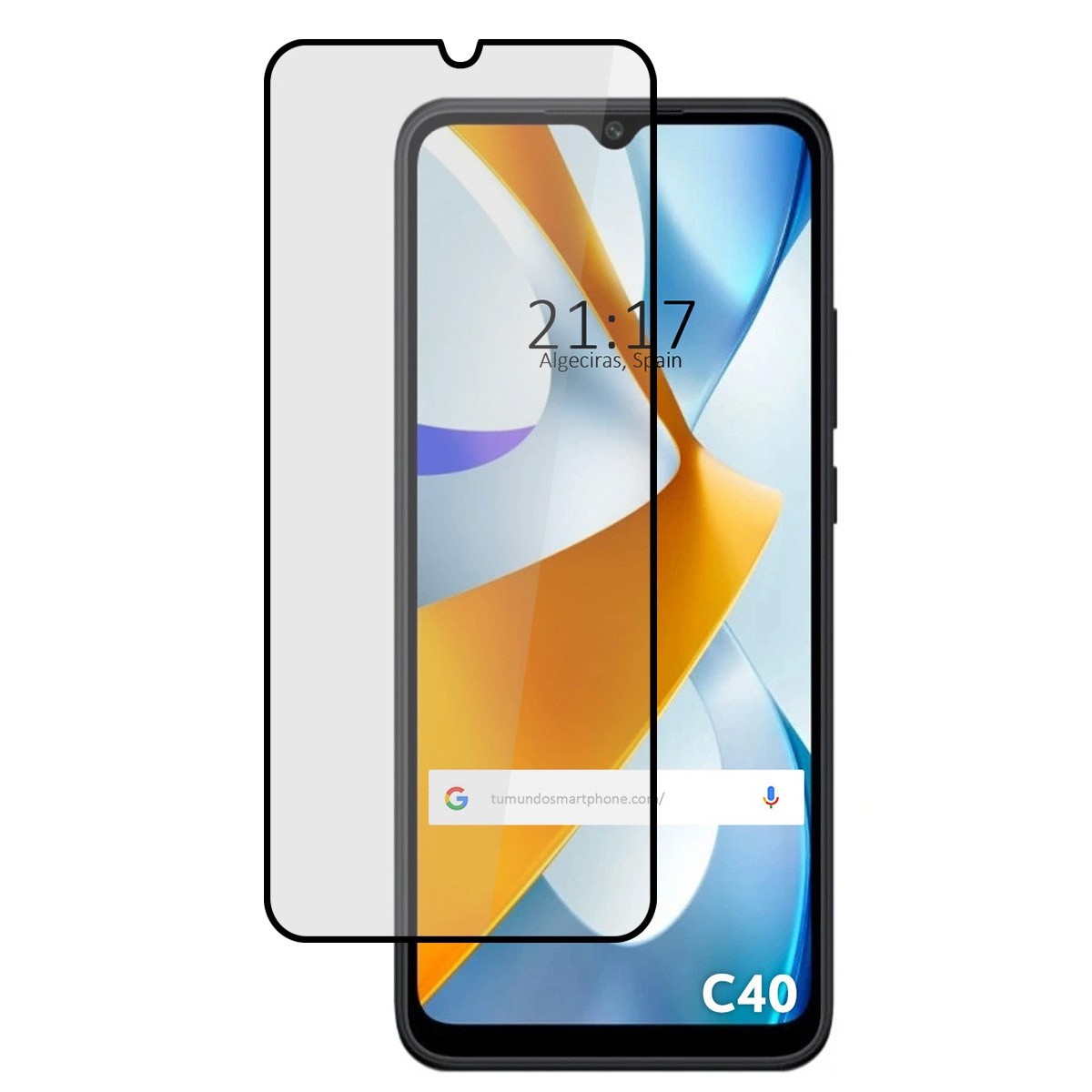 Protector Cristal Templado Completo 5D Full Glue Negro para Xiaomi POCO C40 Vidrio