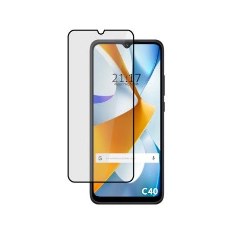 Protector Cristal Templado Completo 5D Full Glue Negro para Xiaomi POCO C40 Vidrio