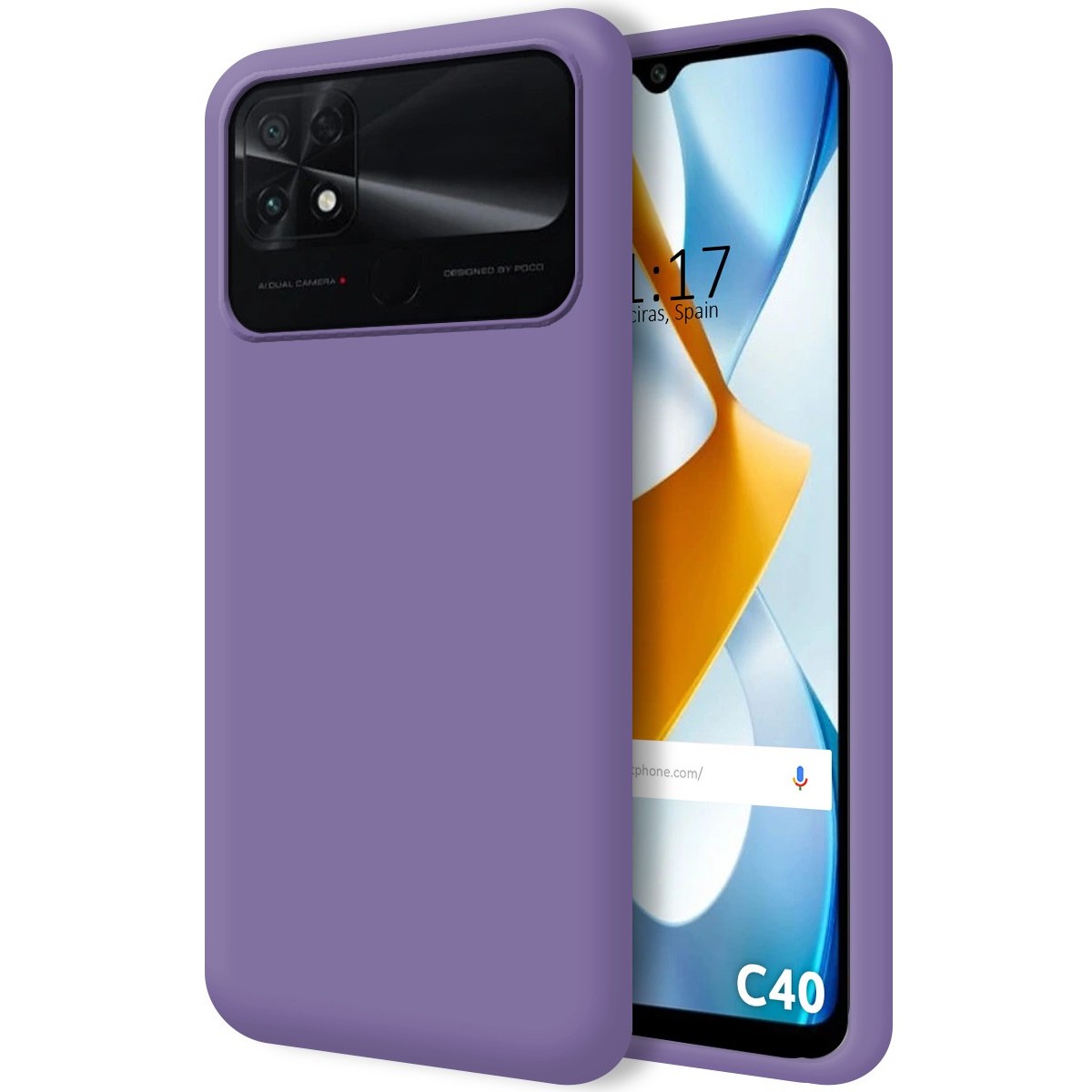 Funda Silicona Líquida Ultra Suave para Xiaomi POCO C40 Morada