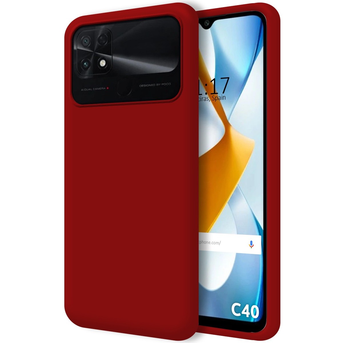 Funda Silicona Líquida Ultra Suave para Xiaomi POCO C40 Roja