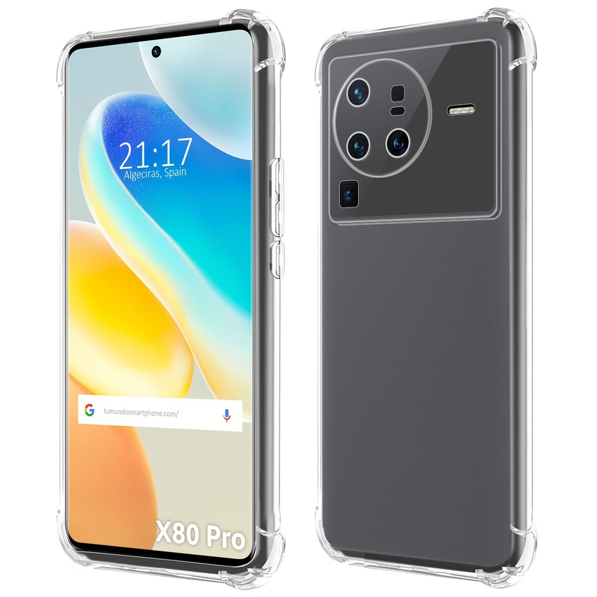 Funda Silicona Antigolpes Transparente para Vivo X80 Pro 5G