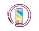 Funda Colgante Transparente para Vivo X80 Pro 5G con Cordon Rosa Fucsia
