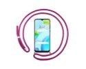 Funda Colgante Transparente para Realme C30 con Cordon Rosa Fucsia
