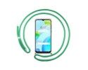 Funda Colgante Transparente para Realme C30 con Cordon Verde Agua