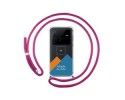 Personaliza tu Funda Colgante Transparente para Vivo X80 Pro 5G con Cordon Rosa Fucsia Dibujo Personalizada