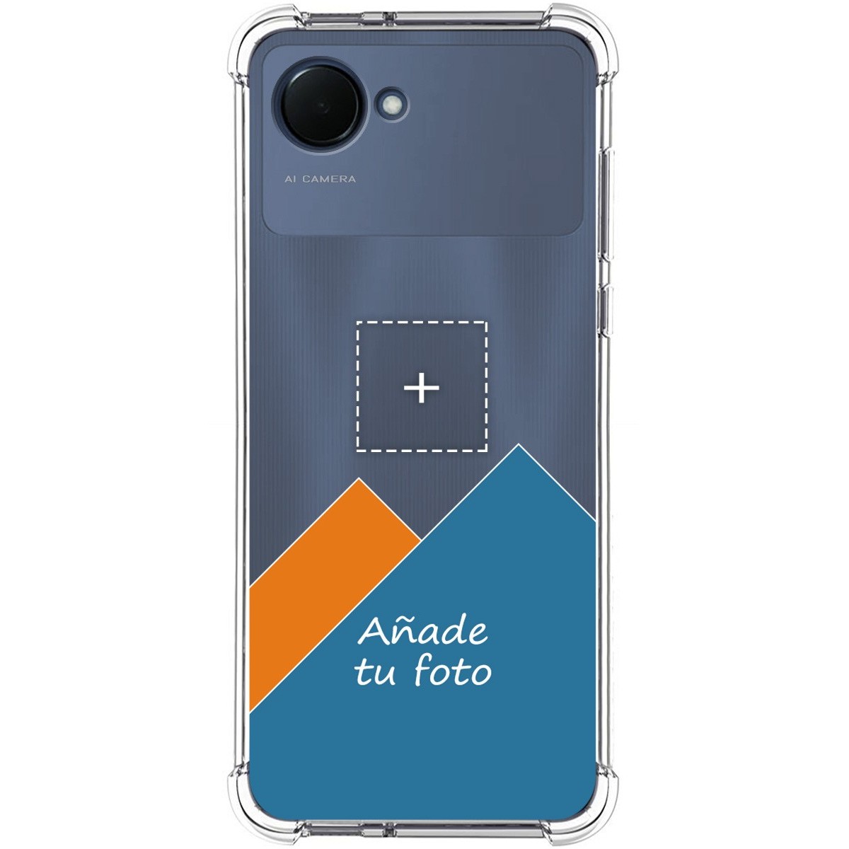 Personaliza tu Funda Silicona AntiGolpes Transparente con tu Fotografía para Realme Narzo 50i Prime Dibujo Personalizada