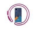 Personaliza tu Funda Colgante Transparente para Realme Narzo 50i Prime con Cordon Rosa Fucsia Dibujo Personalizada