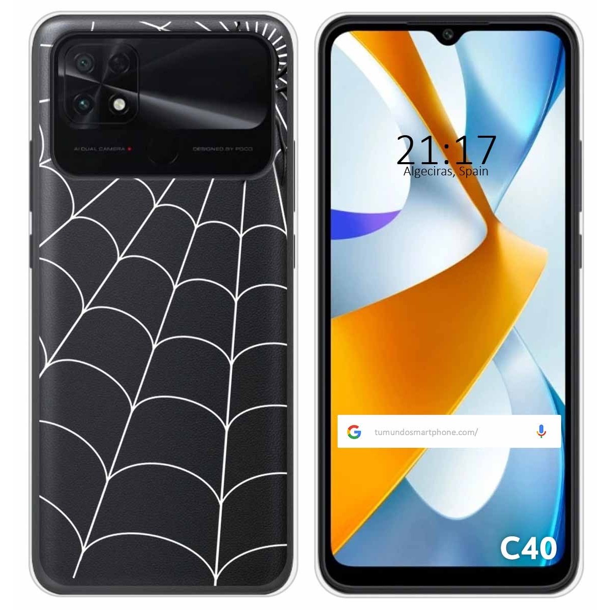 Funda Silicona Transparente para Xiaomi POCO C40 diseño Araña Dibujos