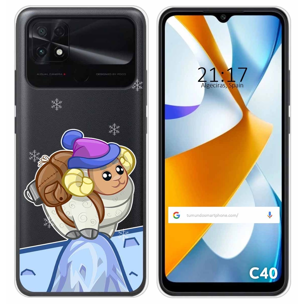 Funda Silicona Transparente para Xiaomi POCO C40 diseño Cabra Dibujos