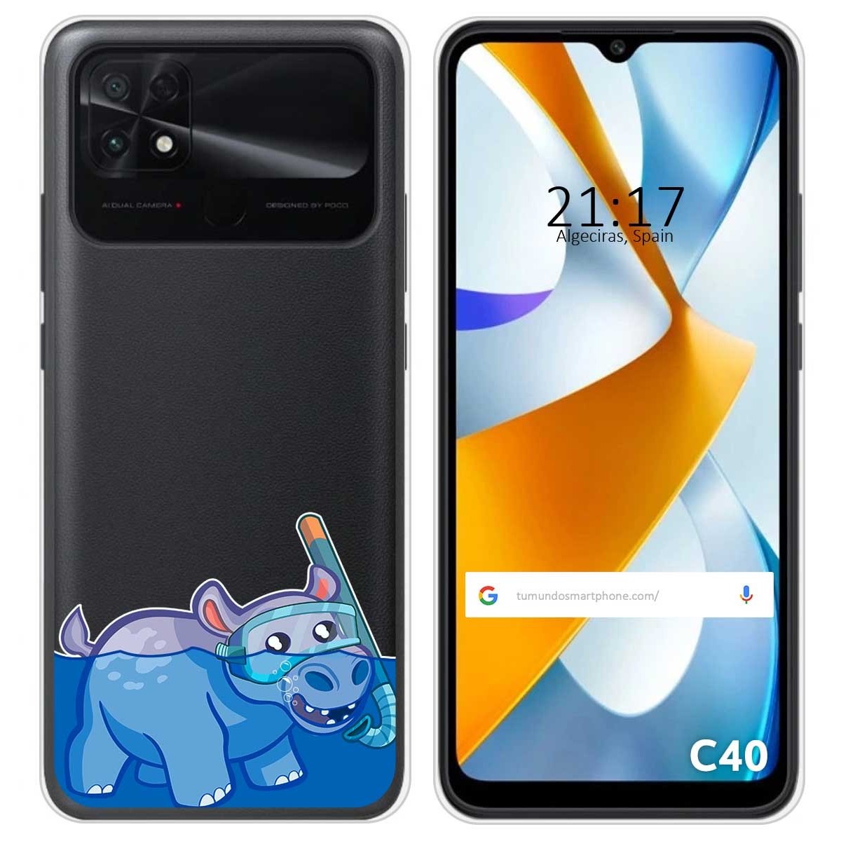 Funda Silicona Transparente para Xiaomi POCO C40 diseño Hipo Dibujos