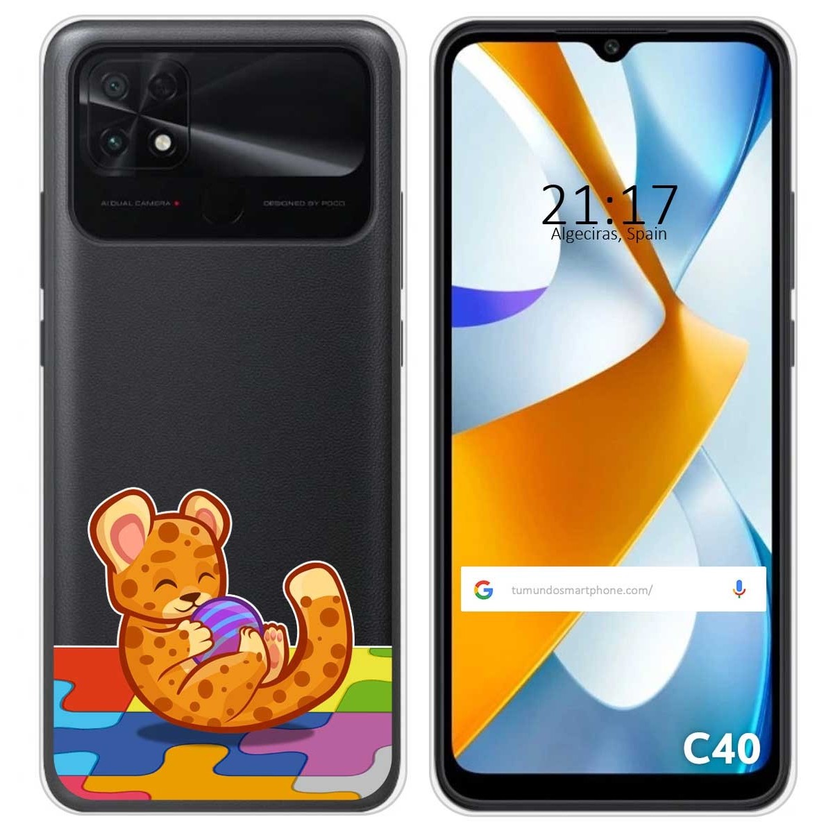 Funda Silicona Transparente para Xiaomi POCO C40 diseño Leopardo Dibujos