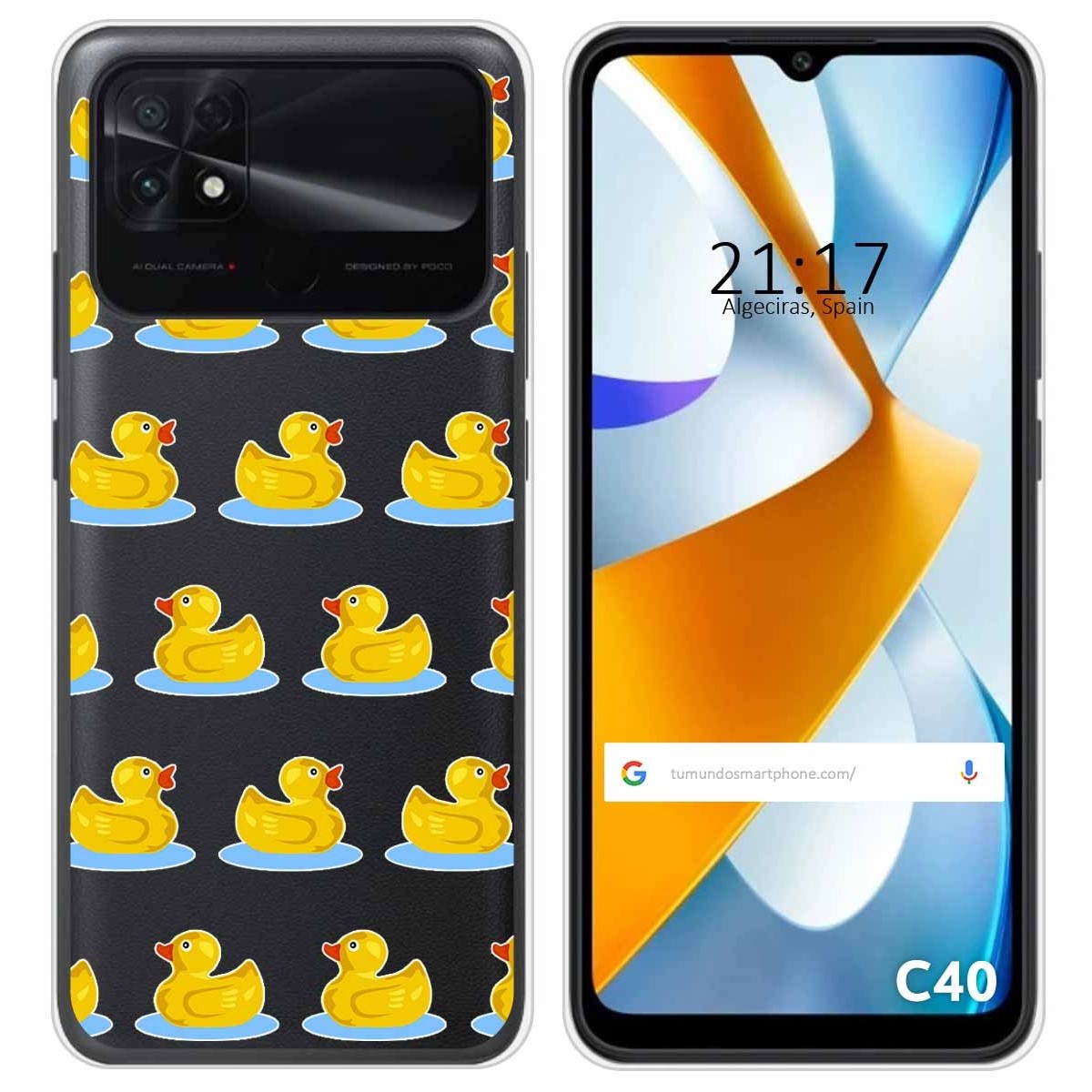 Funda Silicona Transparente para Xiaomi POCO C40 diseño Pato Dibujos