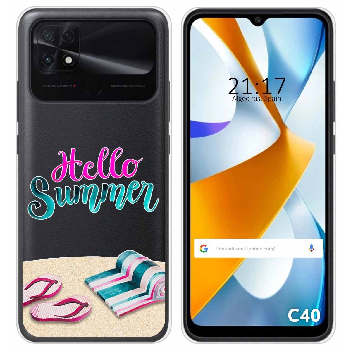 Funda Silicona Transparente para Xiaomi POCO C40 diseño Summer Dibujos