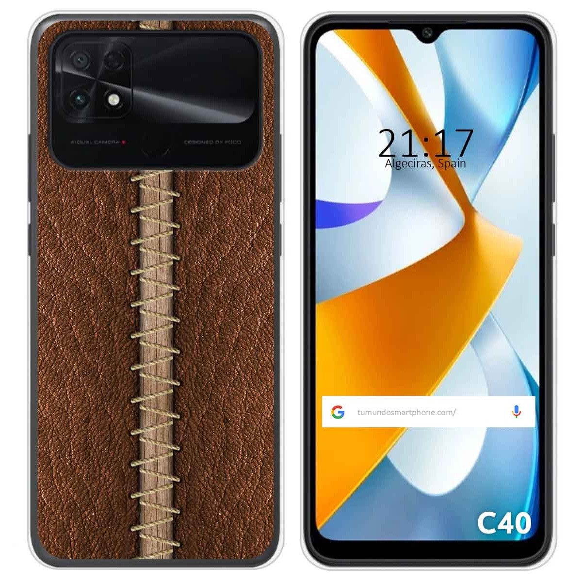 Funda Silicona para Xiaomi POCO C40 diseño Cuero 01 Dibujos