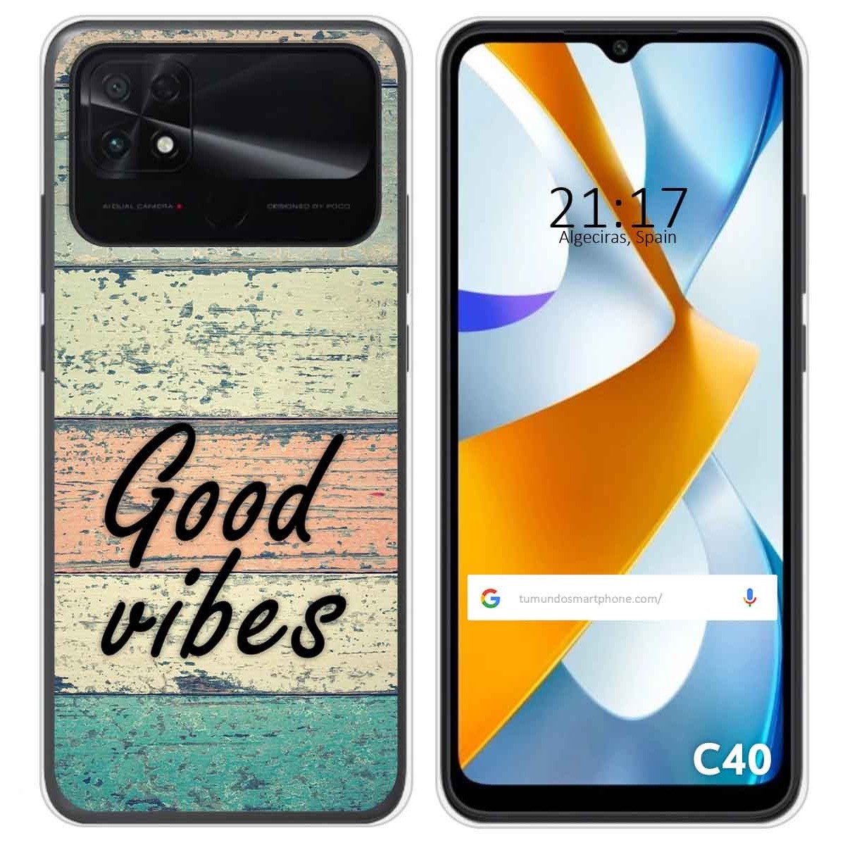 Funda Silicona para Xiaomi POCO C40 diseño Madera 01 Dibujos