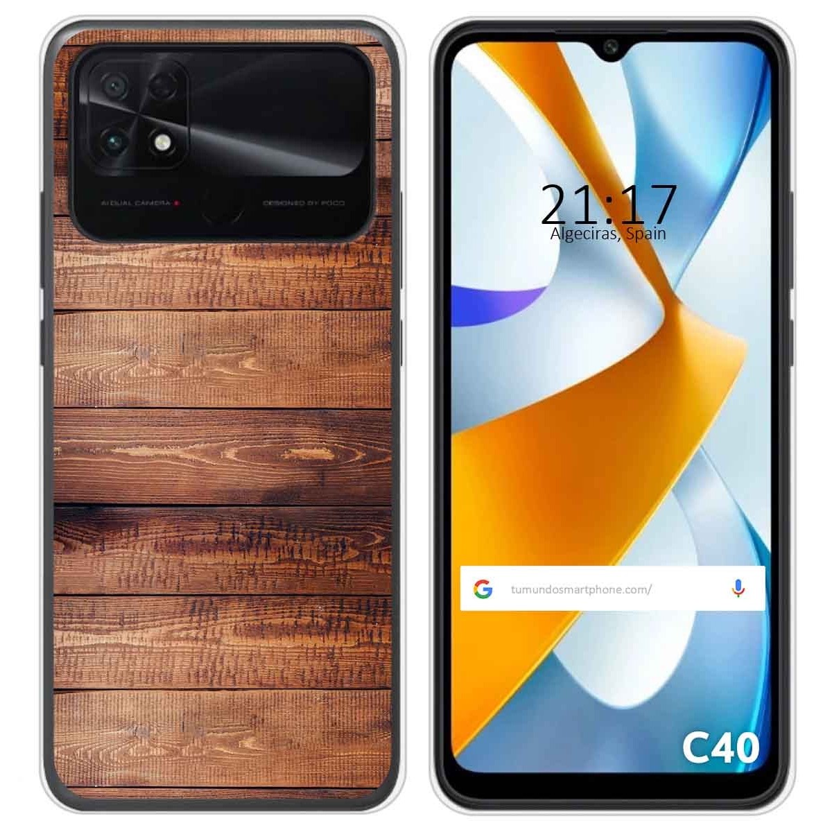 Funda Silicona para Xiaomi POCO C40 diseño Madera 02 Dibujos