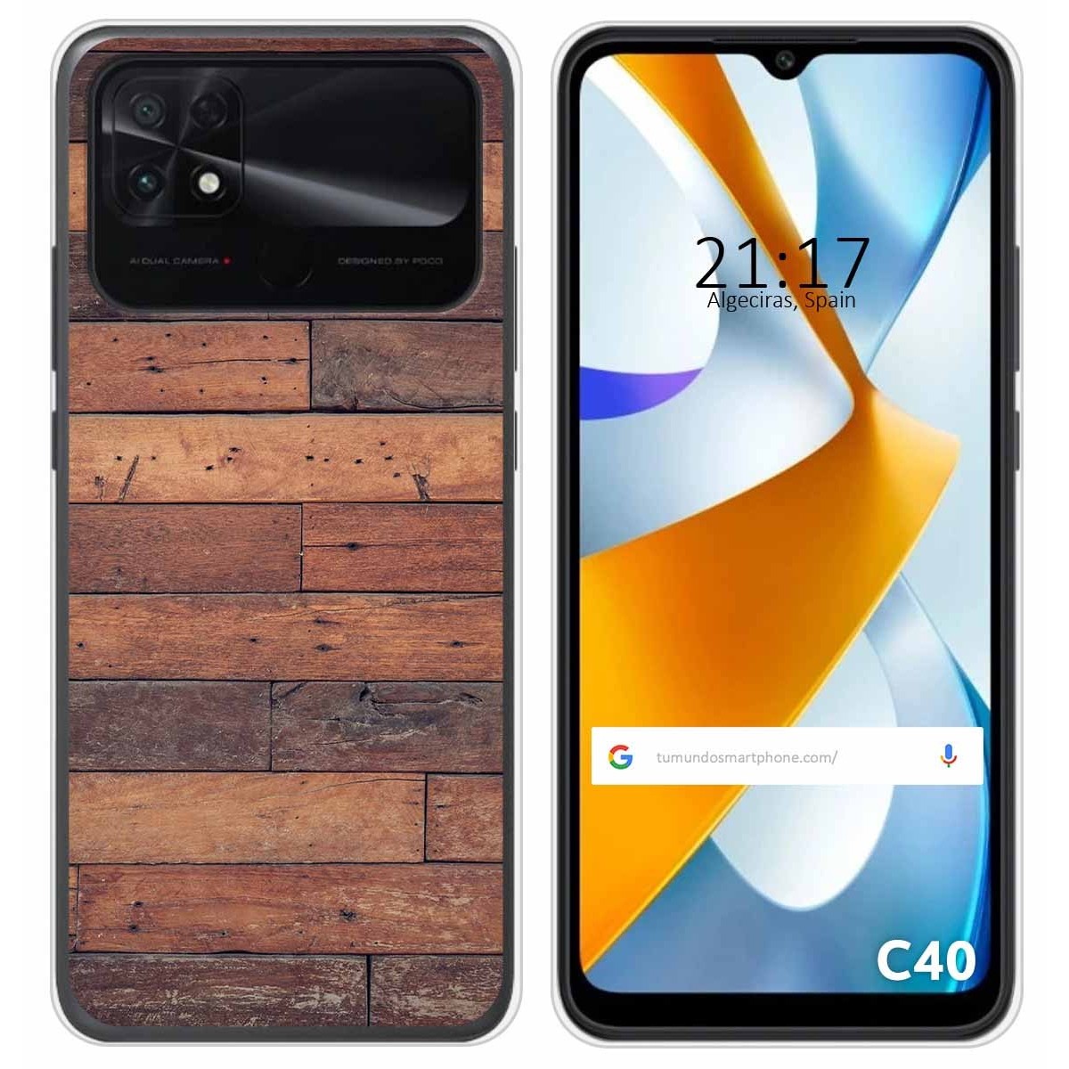 Funda Silicona para Xiaomi POCO C40 diseño Madera 03 Dibujos