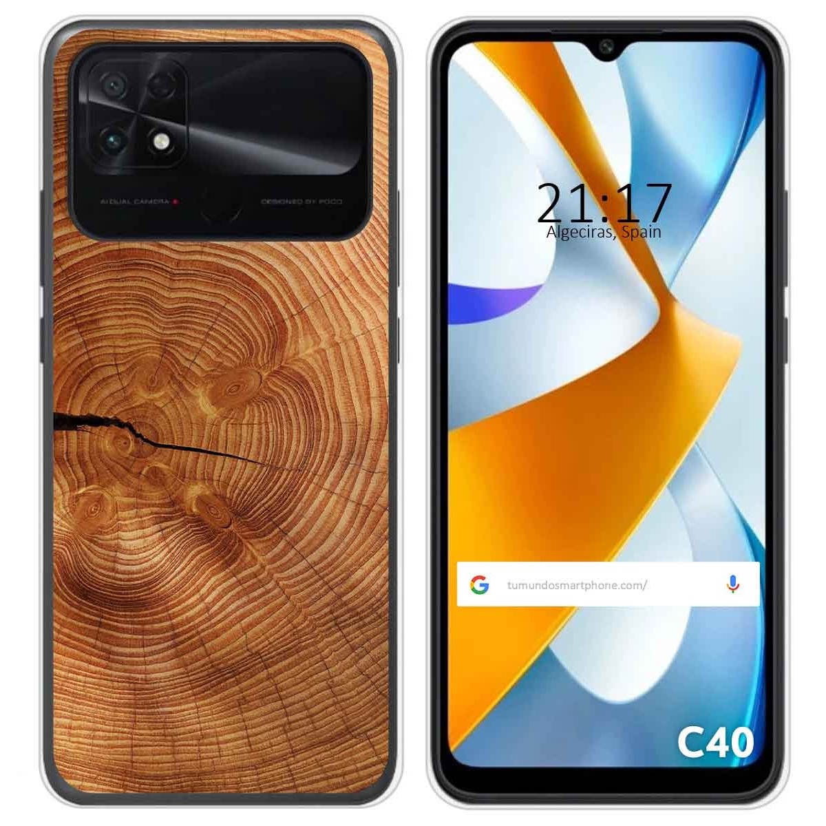 Funda Silicona para Xiaomi POCO C40 diseño Madera 04 Dibujos