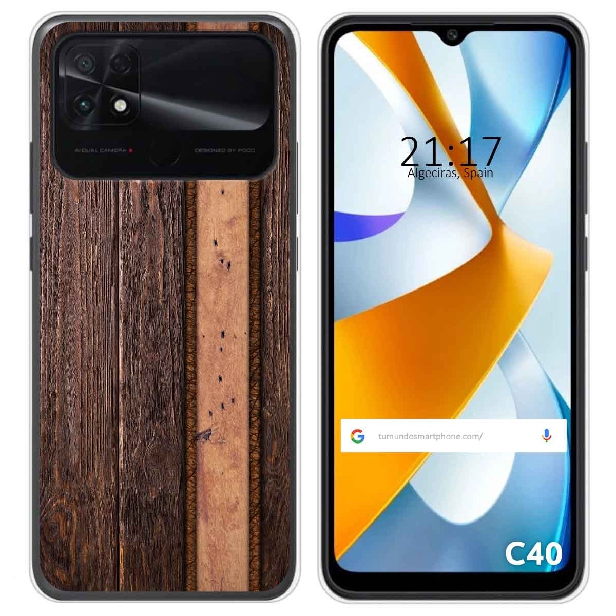 Funda Silicona para Xiaomi POCO C40 diseño Madera 05 Dibujos