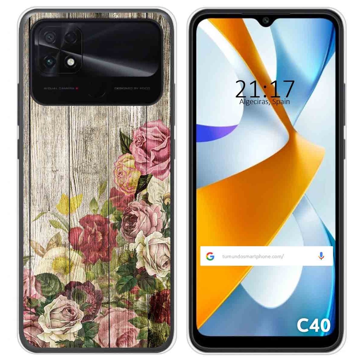 Funda Silicona para Xiaomi POCO C40 diseño Madera 08 Dibujos