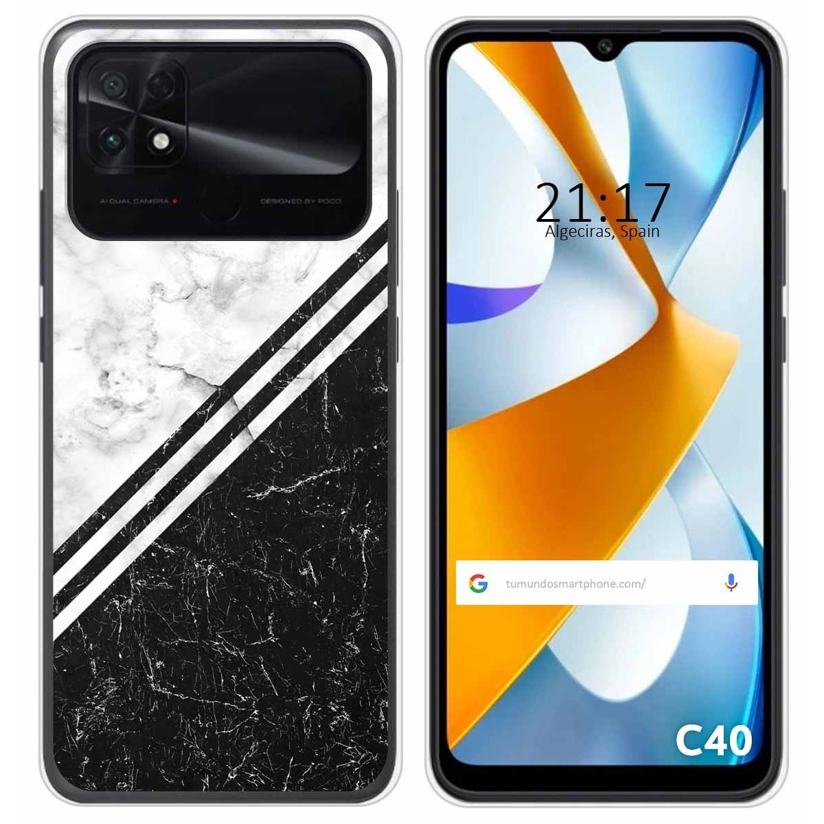 Funda Silicona para Xiaomi POCO C40 diseño Mármol 01 Dibujos