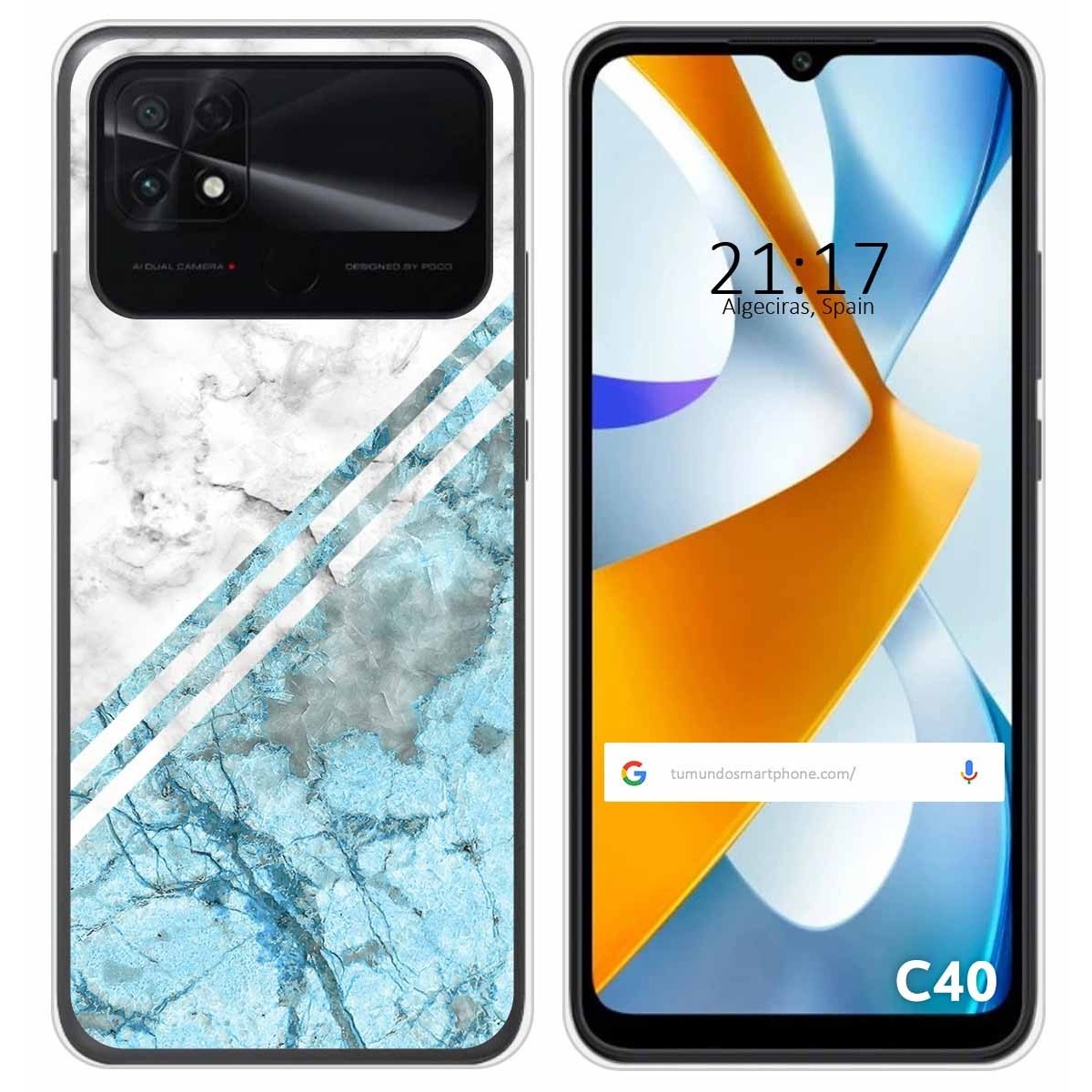 Funda Silicona para Xiaomi POCO C40 diseño Mármol 02 Dibujos